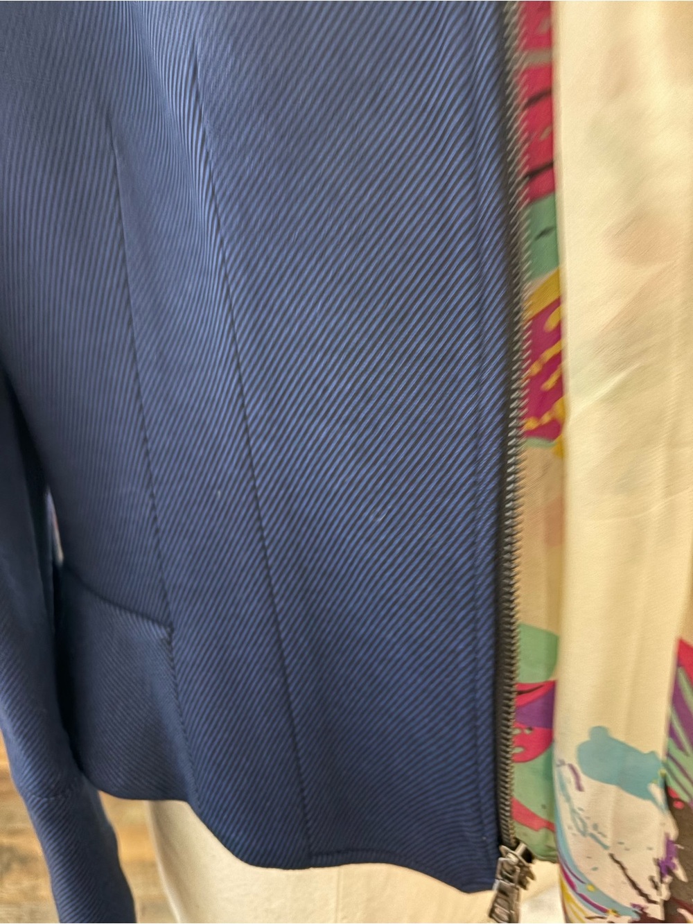 Ann Klein Navy Zip-Front Women's Jacket - Picture 5 of 8